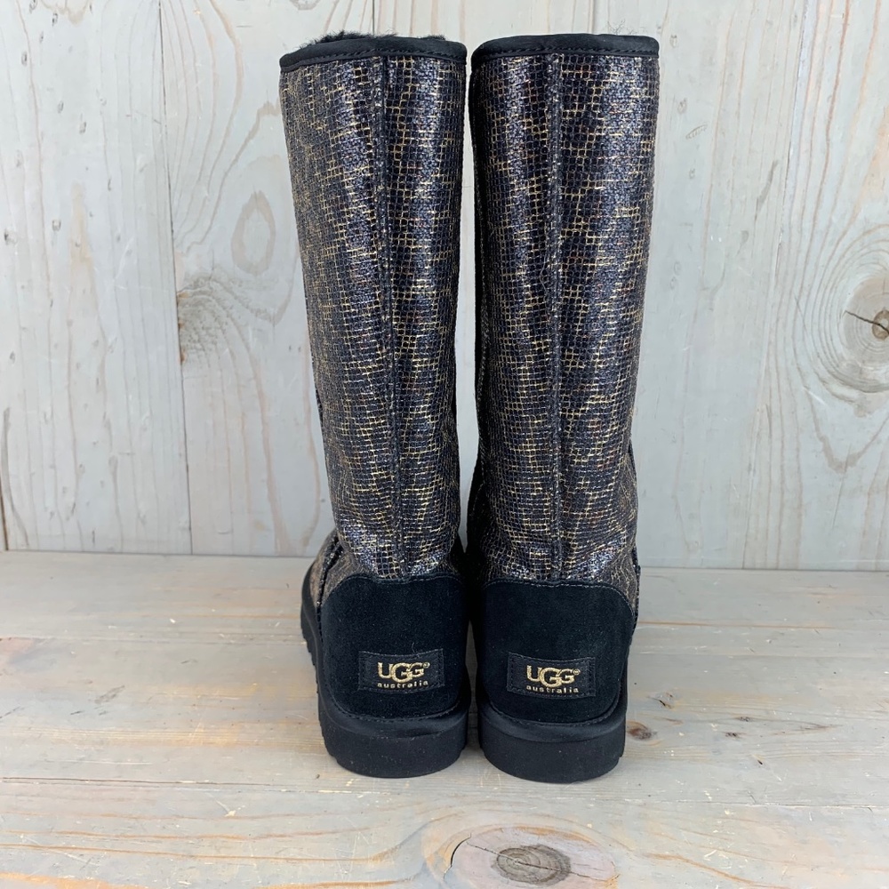 SALE !! UGG CLASSIC TALL GLITTER LEAOPARD. TALL BOOTS NEW - Picture 3 of 5